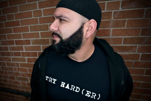 Man types on Smartphone