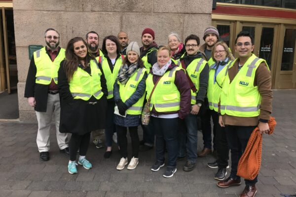 ACLU Legal Observers in vests