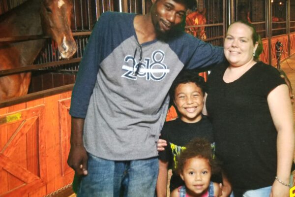 ACLU of Massachusetts client Clayton Gordon and his family in 2018