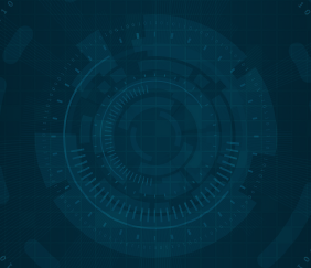 Blue circular digital matrix