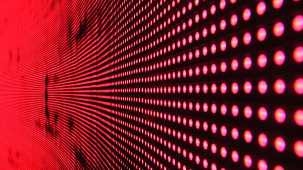 red dots cover a large computer screen