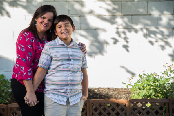 Lucimar de Souza and her son