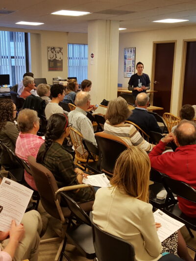 Volunteers take notes in an ACLU volunteer training