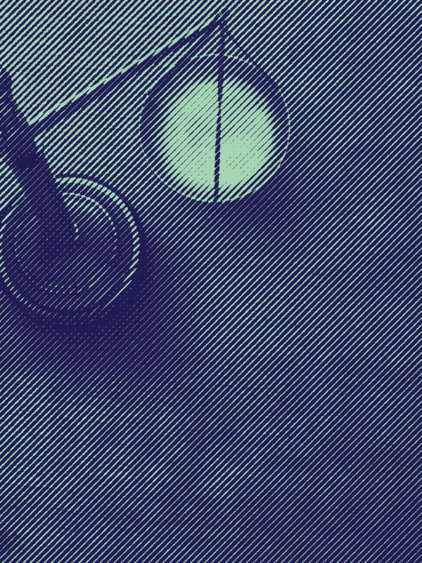 Scales of justice with green and purple color effect