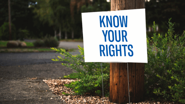Know Your Rights on lawn sign