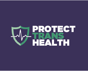 Protect Trans Health on dark purple background