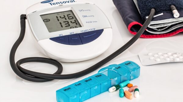 pills and blood pressure measurer