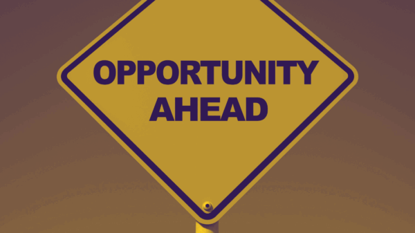 Opportunity Ahead Yellow Road Sign