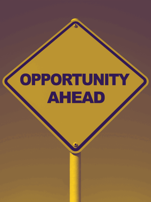 Opportunity Ahead Yellow Road Sign