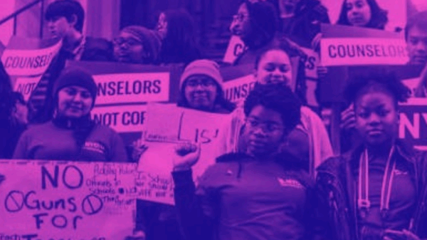 Young people at a protest