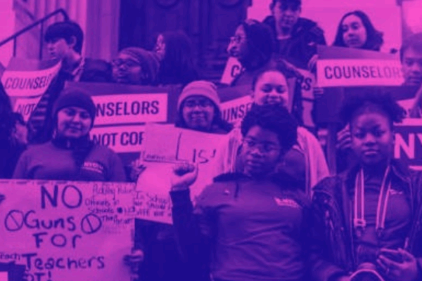 Young people at a protest