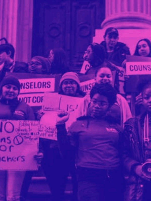 Young people at a protest