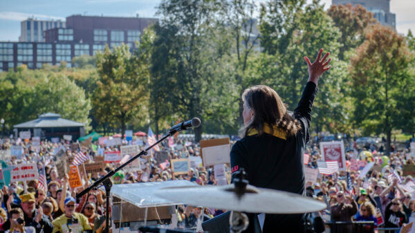 Carol Rose Speaks to Crowd at Boston No Kings Rally in 2025