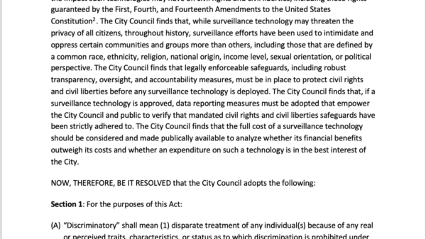 An Act To Promote Transparency and Protect Civil Rights and Civil Liberties With Respect to Surveillance Technology