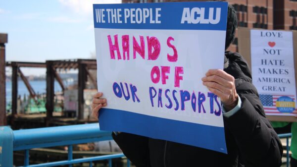 Protest sign for transgender rights