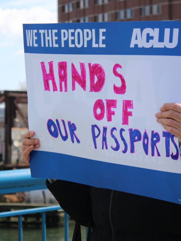 Protest sign for transgender rights