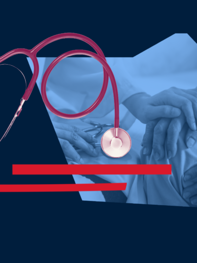 Collage graphic of public health imagery including a patient and a doctor.