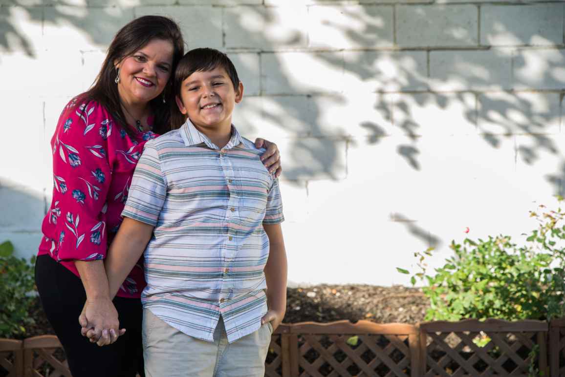 Lucimar de Souza and her son