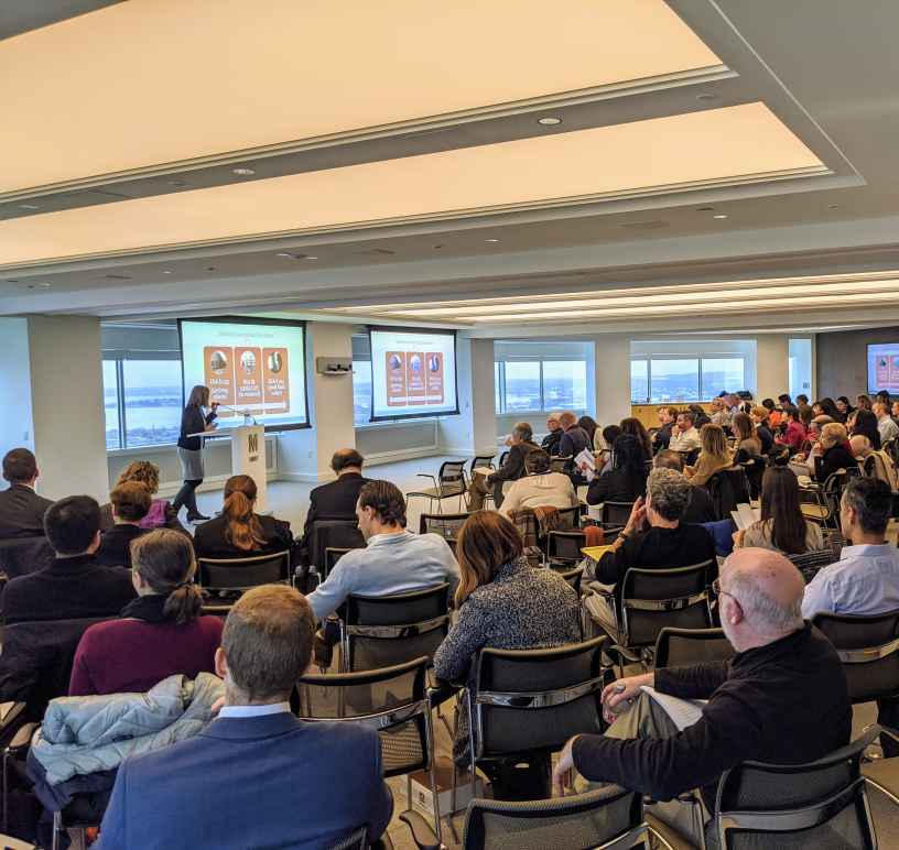 Lawyers attend a training to file petitions for new immigration bond hearings in New England