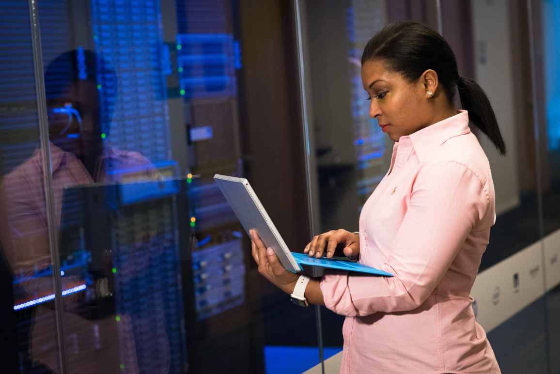 woman with laptop