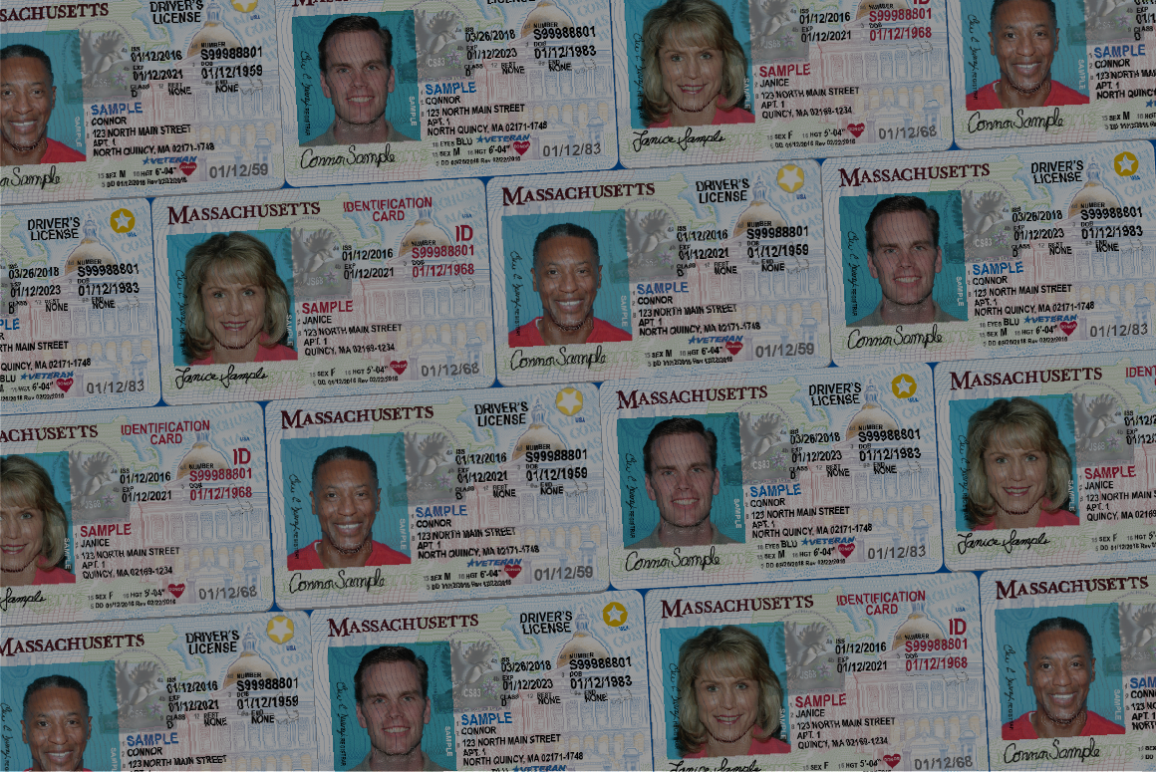 Collage of Massachusetts state IDs