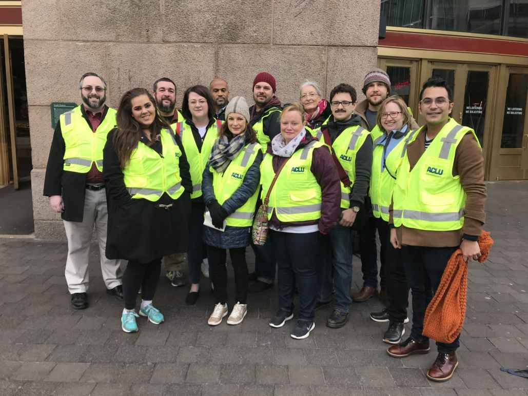 ACLU Legal Observers in vests