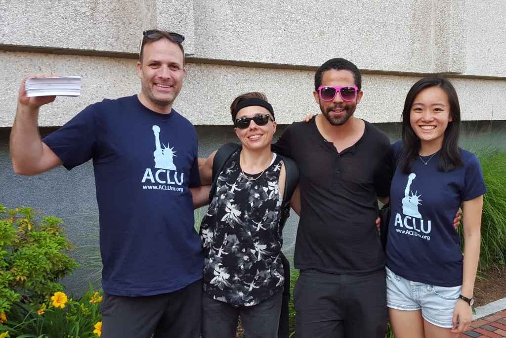 Two ACLU staff and two volunteers at Boston Pride