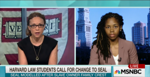 Harvard Law student Derecka Purnell (right) discusses the struggle against racism and white supremacy at Harvard Law with MSNBC