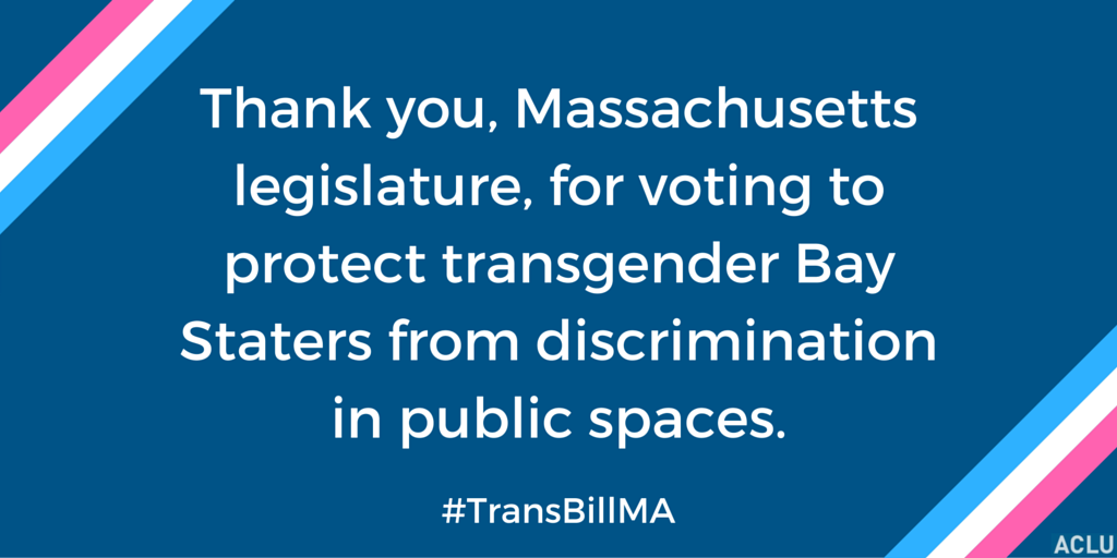 graphic thanking legislature for voting for transgender bill