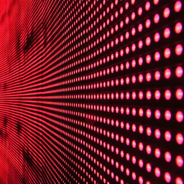 red dots cover a large computer screen