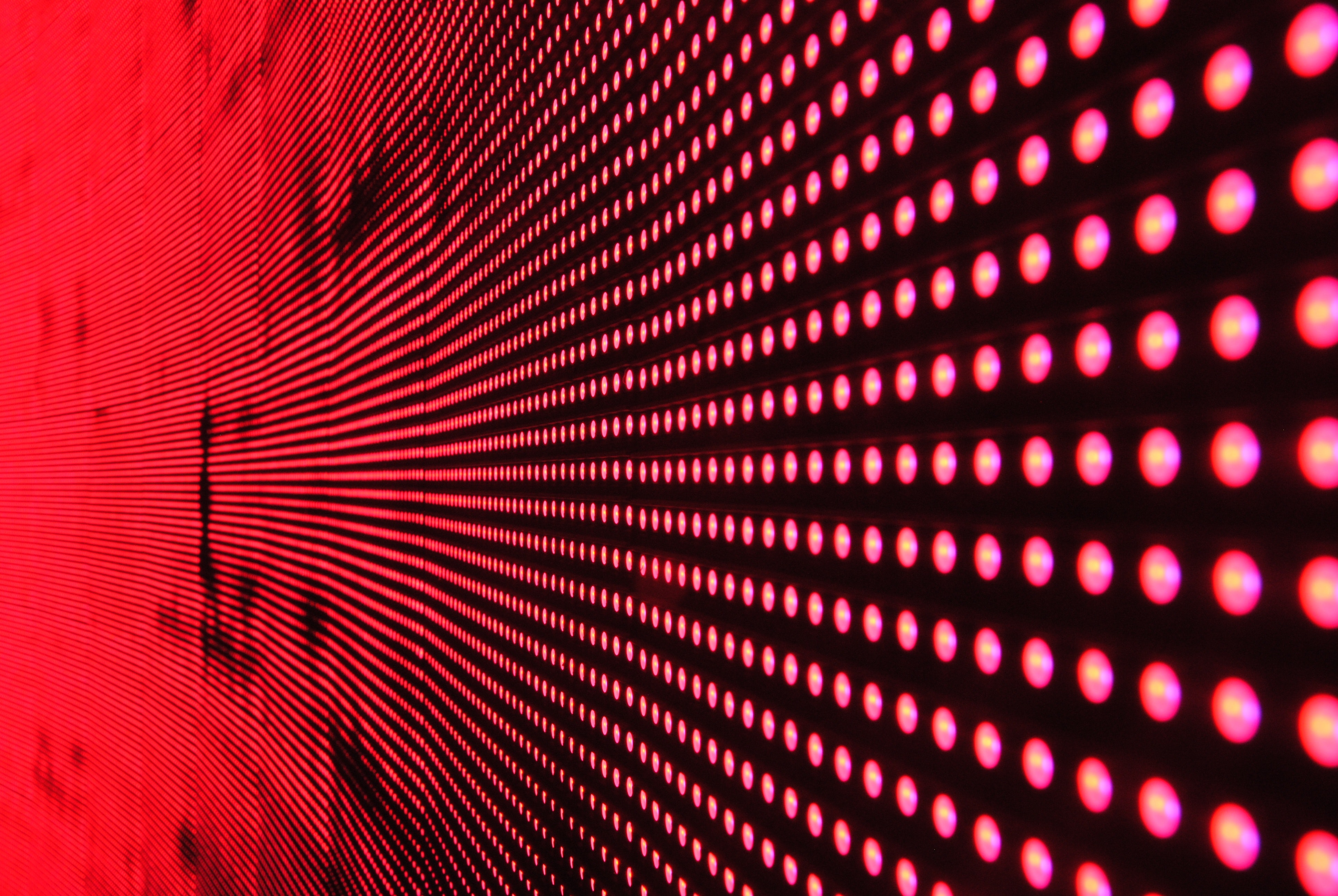 red dots cover a large computer screen